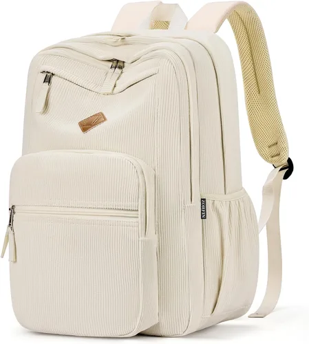 Miniatura 14 de ZORFIN - Mochila de 26 litros para la escuela, universidad y viajes, impermeable, con 8 compartimentos, Verde militar, Moderno