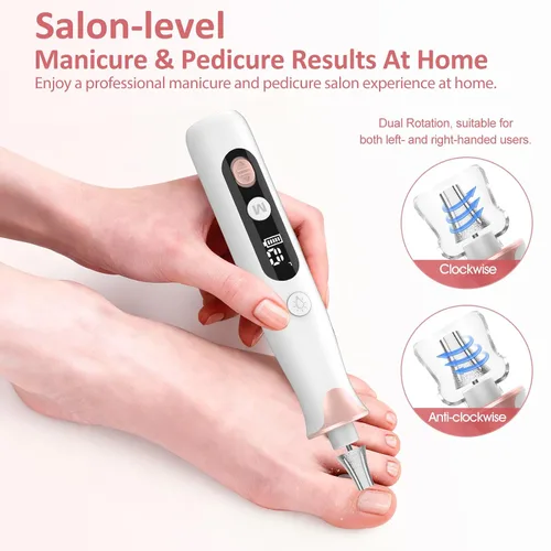 Miniatura 4 de Haootadiy Lima eléctrica de uñas, pulidor eléctrico inalámbrico con brocas de uñas, bandas de lijado, juego profesional de manicura y pedicura