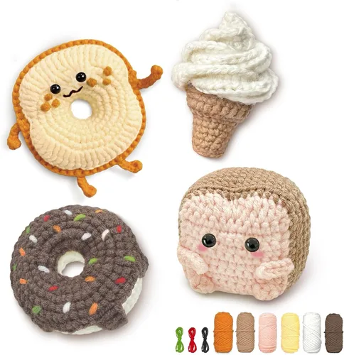 Miniatura 10 de YAMAXIN Kit de Ganchillo para Principiantes Adultos – 4PCS Kit de Inicio de Amigurumi de Animales de Ganchillo con Hilo, Ganchos, Herramientas
