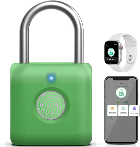 Miniatura 10 de Candado de Huella Dactilar, Pothunder Candado Inteligente, Cerradura para Casillero, Cerradura de Huella Dactilar con Desbloqueo por APP, Recargable