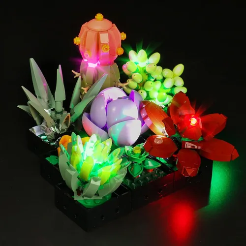 Miniatura 17 de Kit de Luces LED para LEGO 10281 Set de Árbol Bonsái, Luces de Decoración para Modelo Rosa