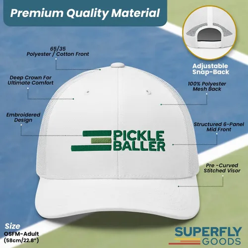 Miniatura 3 de Super Fly Goods Sombrero de pickleball retro, regalos de pickleball accesorios de pickleball sombreros de pickleball para hombres y mujeres