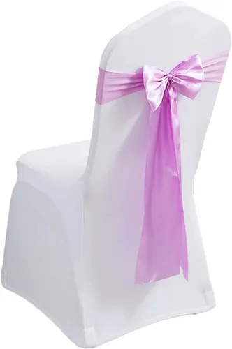 Miniatura 9 de Paquete de 100 bandas de elastano para silla, lazos de satén de color azul para bodas, eventos, banquetes, hoteles, hogar y cocina, 100