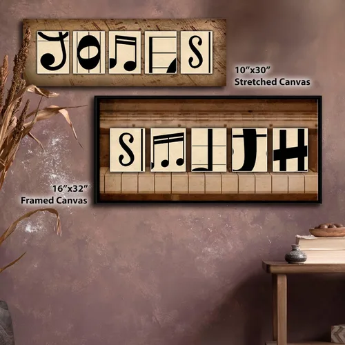 Miniatura 2 de Personal-Prints MUSIC - Decoración artística con nombre personalizado o regalo para el músico o profesor de música, piano personalizado o cualquier