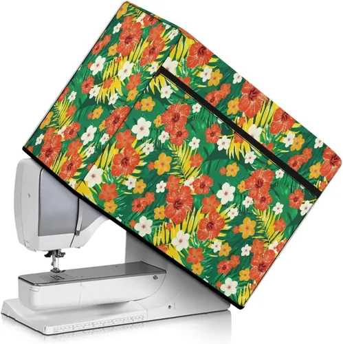 Miniatura 27 de Funda para máquina de coser de mariposas y flores con prácticos bolsillos, funda protectora con asa, para la mayoría de máquinas de coser estándar