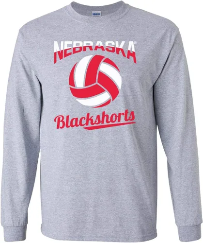 Miniatura 10 de CornBorn Elige tu diseño - Camisetas de manga larga de voleibol de Nebraska Voleibol Script Huskers - Blanco