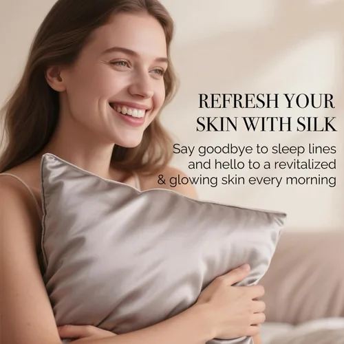 Miniatura 2 de Ravmix Fundas de almohada de seda con cremallera, de seda de morera de 21 momme para la salud del cabello y la piel, funda de almohada suave, lisa
