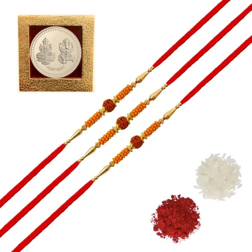 Rakhi/Rakhi for Brother/Rudraksha Rakhi/Rakhi for Brother with Gift Set/Rakhi Bracelet/rakhi for brother and bhabhi/Rakhi Set