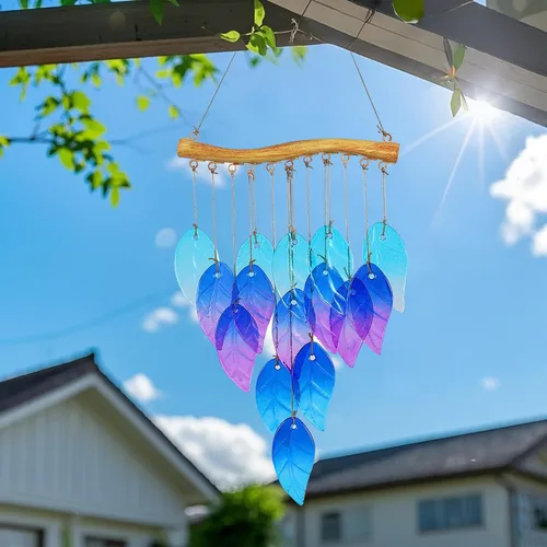 Miniatura 6 de Campanillas de viento de pez de cristal marino para exteriores, campanillas de viento únicas para exteriores, patio, playa, decoración de jardín