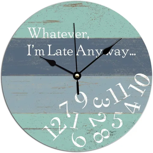 Miniatura 11 de Reloj de pared de lavandería de 10 x 10 pulgadas, decoración de cocina, regalo de baño, reloj de PVC, silencioso, sin tictac, retro, fácil de leer