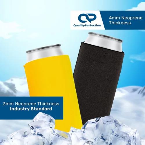 Miniatura 5 de QualityPerfection Fundas delgadas para enfriar latas, cerveza/energía (paquete de 6) para bebidas en blanco, 12 onzas, alta calidad, 0.157 in