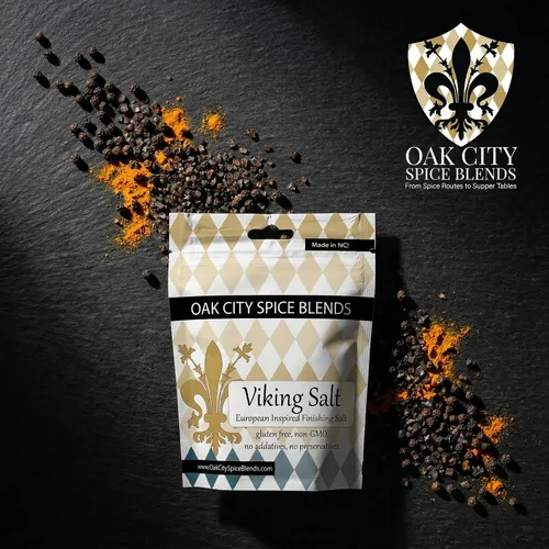 Miniatura 3 de Mezcla de condimentos de sal vikinga, bolsa de 4 onzas, espolvorea sobre TODO. Fácil de usar. Oak City Spice Blends