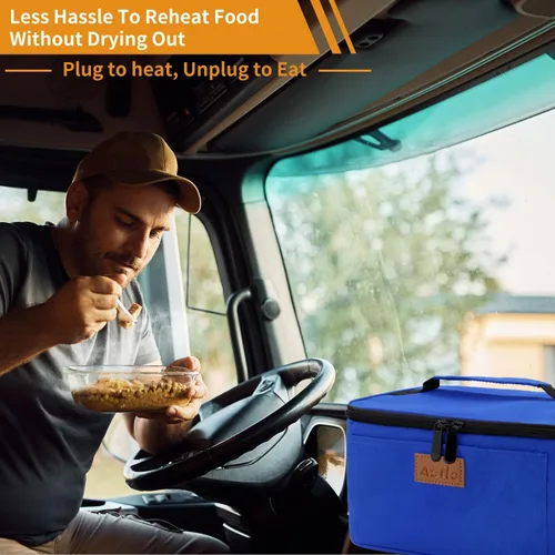 Miniatura 5 de Aotto Horno Portátil Fiambrera Eléctrica Calentador de Alimentos - 12V/24V 2 en 1 Calentador de Alimentos para Coche, Fiambrera Térmica para Azul