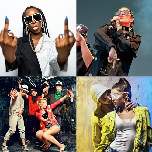 Miniatura 7 de YAROMO Disfraz de hip hop para mujer, traje de los años 80 y 90, riñonera de neón, gorro, bolsa de cintura ajustable, pulsera, aretes para fiesta
