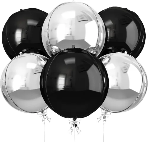 Miniatura 37 de 12 globos redondos de aluminio azul marino, globos de helio 4D de 22 pulgadas, 15 pulgadas, 10 pulgadas, globo de aluminio azul metálico