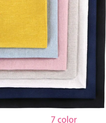 Miniatura 2 de BENBO - Tela de costura de lino, 7 piezas de tela bordada de lino de colores surtidos, tela de punto de cruz para prendas de vestir, manualidades