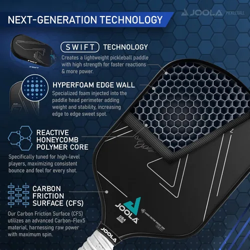 Miniatura 4 de JOOLA Professional Pickleball Paddles – Raw Carbon Fiber Surface – Built for Spin, Speed & Control – Hyperion, Solaire, Perseus & Scorpeus – Swift &