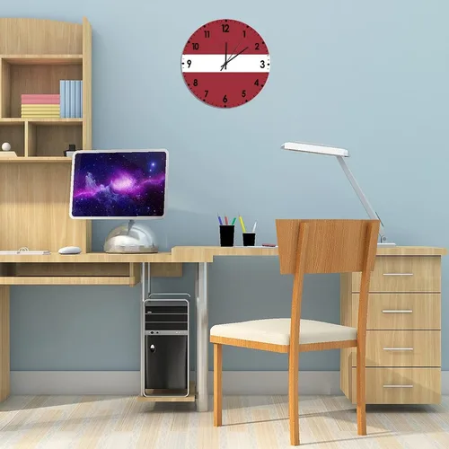 Miniatura 447 de Cheyan Reloj de pared con bandera de Canadá de 12 pulgadas, silencioso, sin tictac, de PVC, funciona con pilas, reloj redondo decorativo, regalo