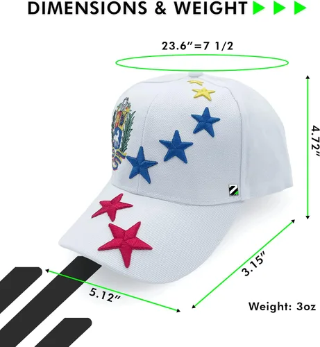 Miniatura 2 de Zelvox - Gorra de béisbol clásica venezolana unisex ajustable con pico sándwich Gorras de Venezuela 7 38