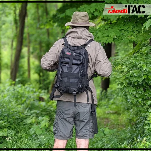 Miniatura 3 de MediTac Mochila táctica de asalto - Mochila de primeros auxilios - Mochila militar MOLLE de 18" Verde oliva (Olive Drab)