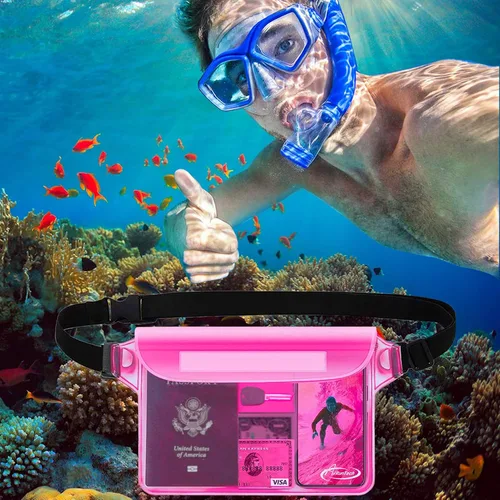 Miniatura 2 de AiRunTech Bolsa impermeable con correa para la cintura (paquete de 2) Accesorios de playa, la mejor manera de mantener tu teléfono y objetos