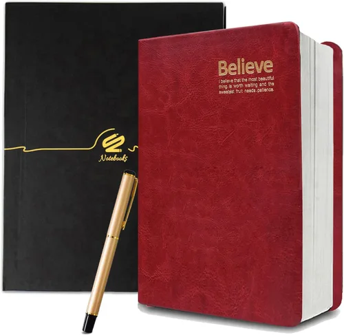 Miniatura 9 de Lemical Cuaderno de cuero grueso de 720 páginas, diario de escritura, cuaderno grueso de 360 hojas de papel rayado, diario de viaje, regalo ideal