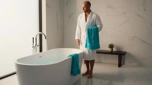 Miniatura 7 de Juego de toallas de baño - 100% algodón - 2 toallas de baño, 2 toallas de mano y 2 toallitas - Grandes, gruesas, esponjosas, absorbentes, secado