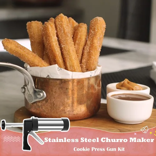 Miniatura 4 de Máquina de prensa de churro, kit de prensa de galletas, herramienta de prensa de galletas, prensa para hacer galletas, prensa para decoración