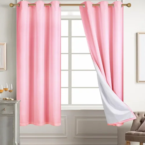 Miniatura 50 de Diraysid Cortinas 100% opacas de lino beige para dormitorio, con ojales, aislamiento térmico, cortinas de oscurecimiento de habitación