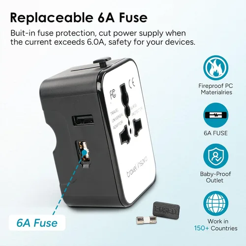 Miniatura 5 de Travel inspira Combo de báscula digital de equipaje y adaptador de enchufe de viaje, Combo de báscula digital de equipaje y adaptador de enchufe