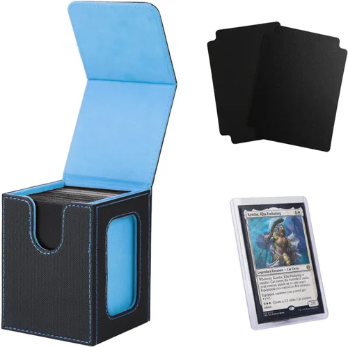 Miniatura 21 de Venssu MTG Caja de cubierta para pantalla Commander, caja de cartas para 100 tarjetas de doble funda, almacenamiento de tarjetas TCG con 2 divisores