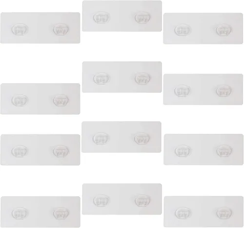 Miniatura 9 de Repuesto Adhesivo para Organizador de Ducha, Adhesivo para Estante de Ducha, Tiras Adhesivas para Ducha, Pegatinas Adhesivas Transparentes 2 Ganchos