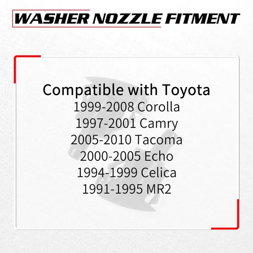 Miniatura 2 de OTUAYAUTO Boquillas para limpiaparabrisas delantero – Repuesto para Toyota Corolla 99-08, Toyota Camry 97-01, Toyota Tacoma 05-10, Toyota Echo 00-05