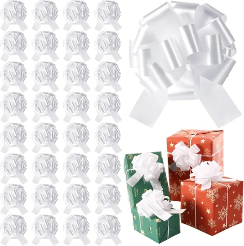 Miniatura 9 de Poen 30 Lazos de Tirar de Navidad para Envolver Regalos de 5 Pulgadas Lazos de Tirar Grandes de Cinta para Bolsa de Regalo de Vacaciones Caja Cesta