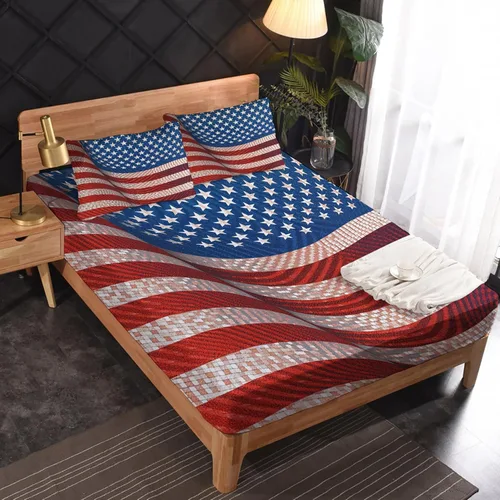 Miniatura 2 de Sábanas de bandera estadounidense tamaño King – Juego de sábanas de bandera de Estados Unidos para niños y niñas, juego de sábanas de estrellas