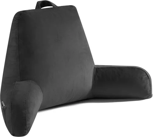 Miniatura 19 de OAISZ - Almohada de lectura para sentarse en la cama para adultos, almohada de lectura con espuma viscoelástica triturada, almohada de cama