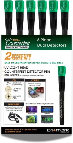 Miniatura 6 de Dri Mark Lápiz detector de falsificación de dinero inteligente con luz LED UV reutilizable (DRI351UVB)