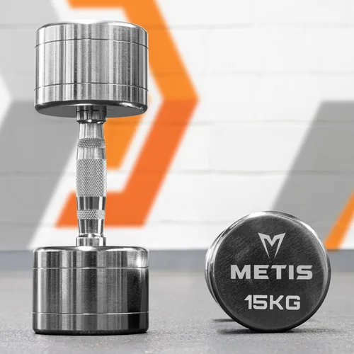Miniatura 11 de METIS Mancuernas cromadas [5.5lbs-66lbs] Pesas libres Equipo de fitness