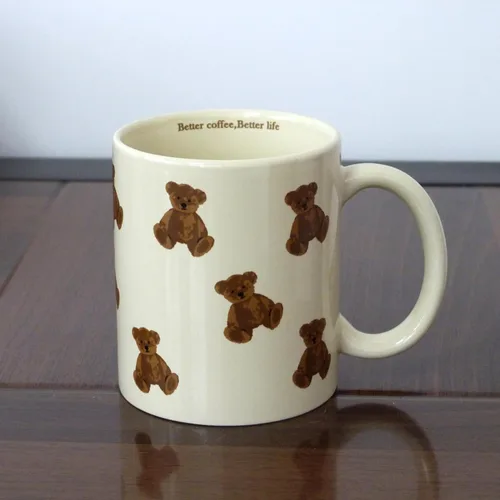 Miniatura 2 de Lindas Tazas Vintage de Oso de Dibujos Animados de Cerámica Taza de Café Taza de Agua 350ml/12oz Divertido Regalo de Novedad para Mujeres Chicas