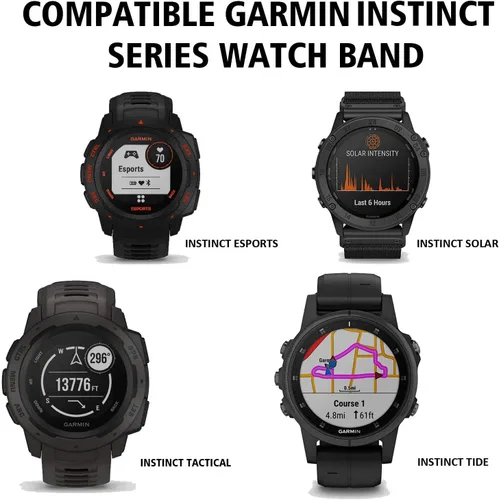 Miniatura 2 de ANCOOL Compatible con Garmin Instinct 2 Band, correa de silicona suave de repuesto para Garmin Instinct Tide/Esports/Solar/Smartwatches tácticos
