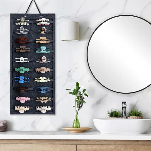 Miniatura 7 de SMUK Organizador de diadema colgante para niñas, soporte para diadema de pared para mujeres, organizador de accesorios para el cabello en la pared