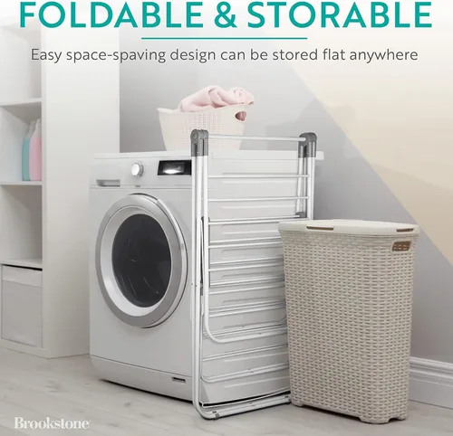 Miniatura 2 de BROOKSTONE – Extra Grande – Con Doble Espacio – Estante de Secado de Ropa Plegable de 2 Niveles, para Interior/Exterior