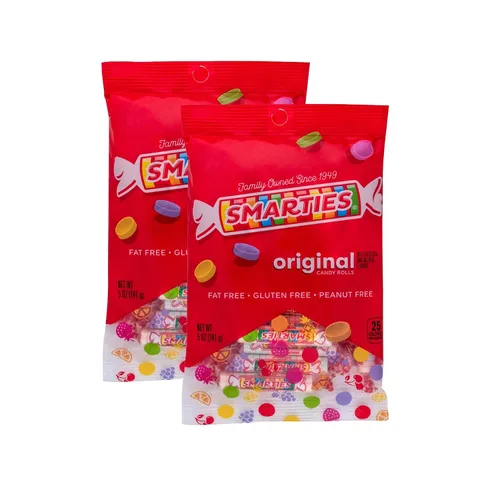 Smarties Candy Bulk Rolls Sabor original, sin gluten y vegano, dulzura clásica de una empresa familiar desde 1949, sin maní y sin lácteos, caramelo