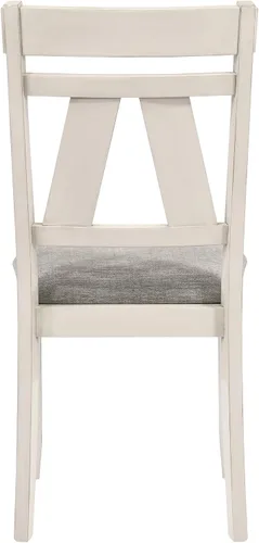 Miniatura 6 de New Classic Furniture Maisie - Silla auxiliar de madera con asiento de poliéster (juego de 2), color blanco