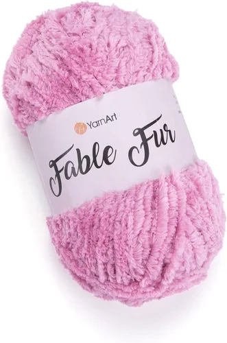 Miniatura 15 de Yarnart Fable Fur Hilo (100gr), Hilo de Pestañas Sintético Suave Grueso Esponjoso Falso Difuso para Ropa de Ganchillo Tejido de Punto Súper