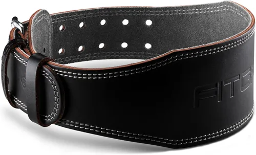 Fitgriff® Cinturón clásico de levantamiento de pesas (100% cuero) para hombres y mujeres, cinturón de gimnasio para sentadillas, peso muerto,