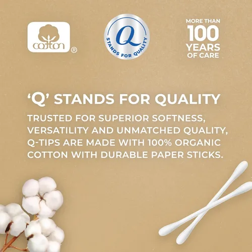 Miniatura 3 de Q-tips Hisopos de algodón orgánico hisopos herramienta definitiva para el hogar y la belleza hechos de algodón orgánico, 400 unidades (paquete de 4)