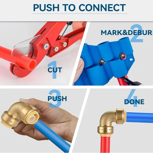 Miniatura 6 de Codo de ajuste a presión de 90 grados de 1/2 pulgada, paquete de 10 codos a presión con 1 clip de desconexión, accesorios de plomería de empuje