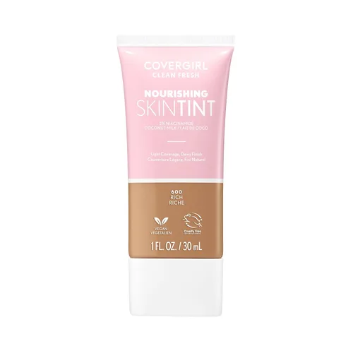 Miniatura 23 de COVERGIRL Clean Fresh Tinte para piel nutritivo, 550 Claro/Medio, base líquida, acabado húmedo, infundido con coco y aloe, fórmula vegana 550