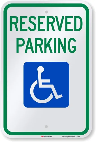 Miniatura 14 de SmartSign Letrero federal de estacionamiento para discapacitados "Reserved Parking" Aluminio reflectante de grado diamante 3M de 12 x 18 pulgadas